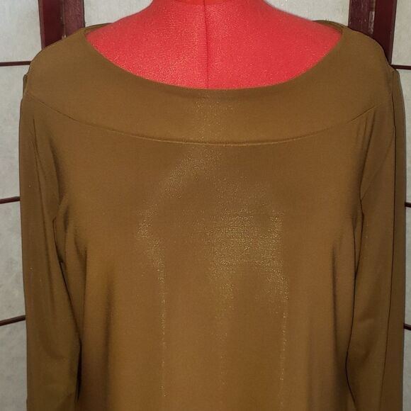 Giorgio Fiorline Collection Business Casual Brown Blouse - Picture 2 of 7